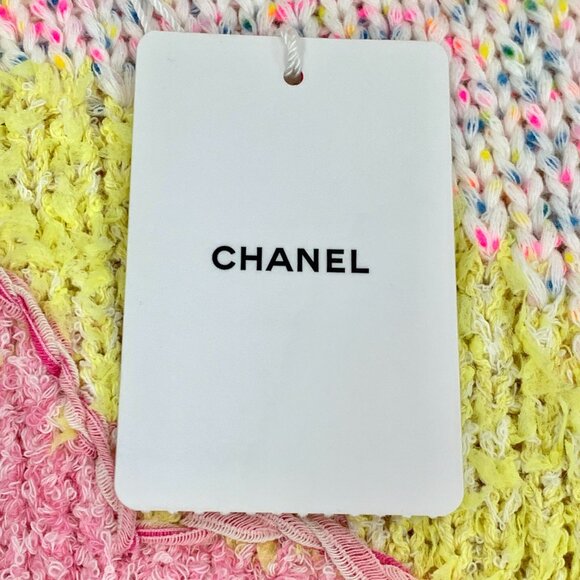 Chanel Multicolored Knit Short Sleeve Sweater With Heart Design Size 34 Womens - Picture 7 of 8